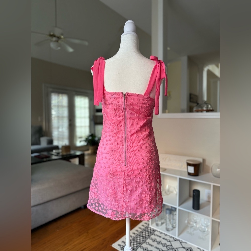 Blue Rain Pink Floral Mini Dress - Picture 7 of 9